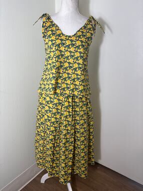 Buru Yellow Dafodil Skirt Set Sz S